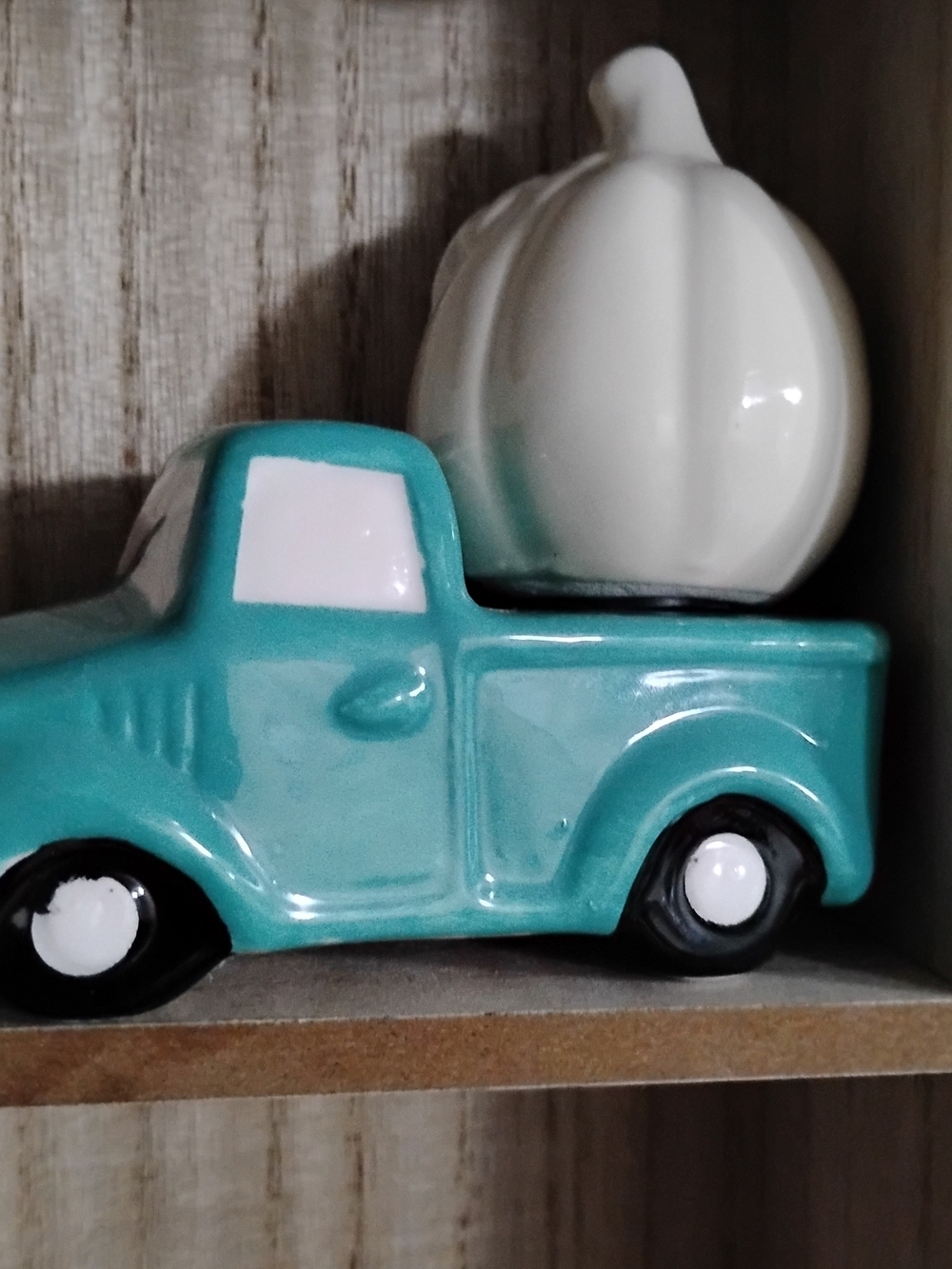 Truck and Pumpkin Salt and Pepper Shakers Fall ThanksgivingHalloween TEAL